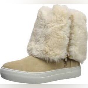 J/SLIDES NYC BNIB APPLE suede boots beige/sand/waterproof neutral/faux fur